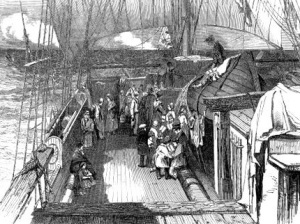 Mormon emigrants on board during the Liverpool to Boston crossing